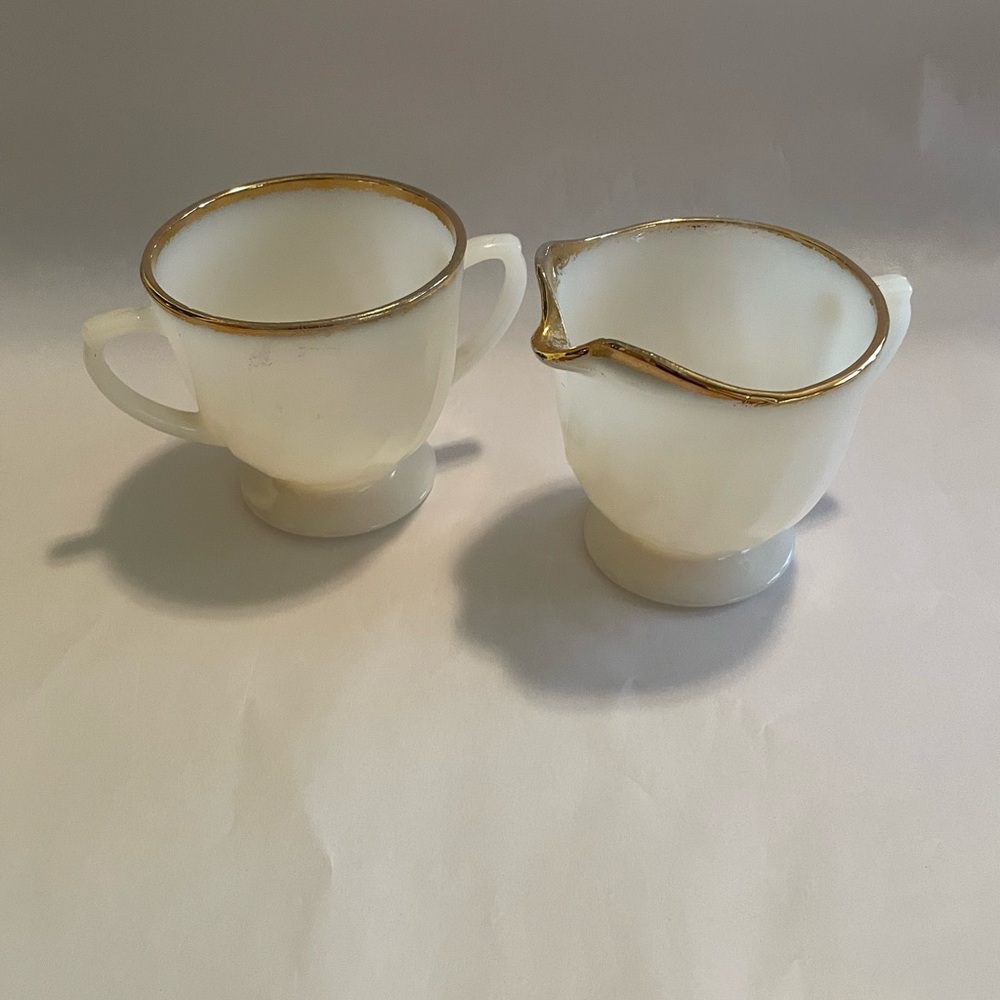 Fire King Creamer and Sugar Bowl